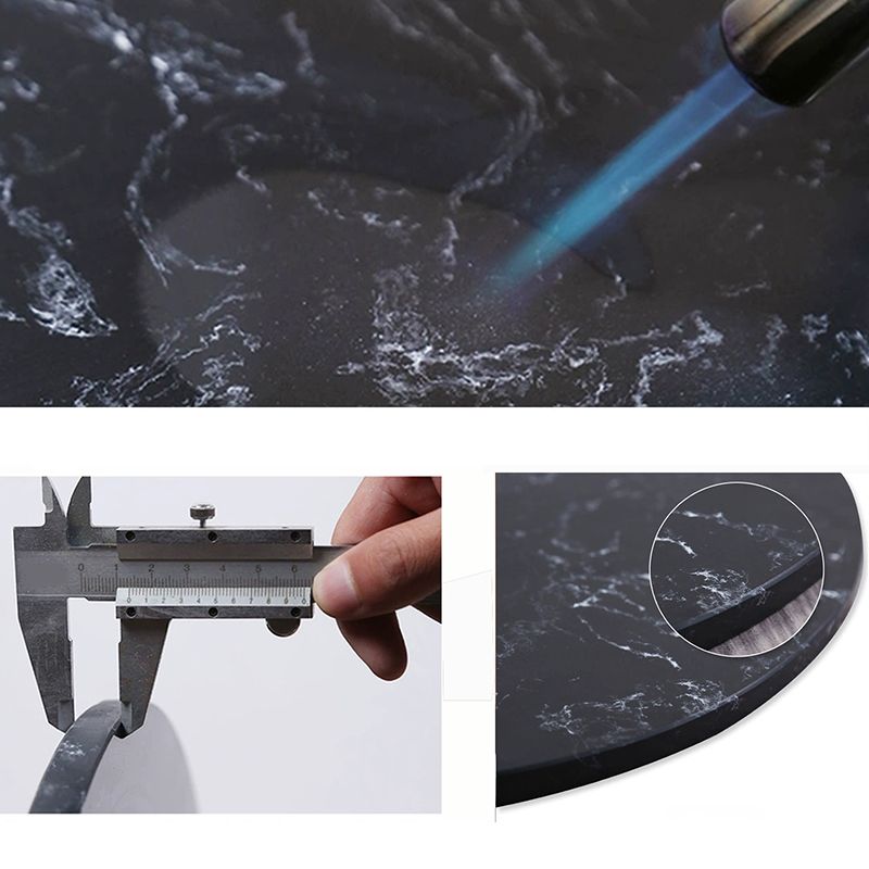 Marble Top Bar Table Rectangle Contemporary Style Pub Table for Cafe