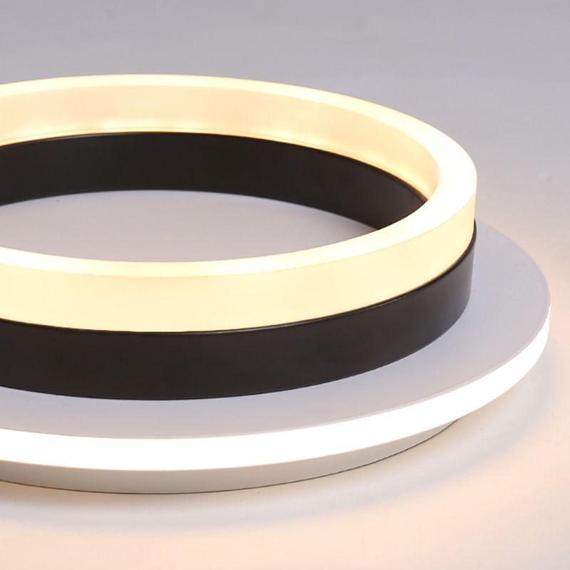 Small Corridor Flush Ceiling Light Fixture Metal Minimalist LED Flush Mount with Acrylic Diffuser