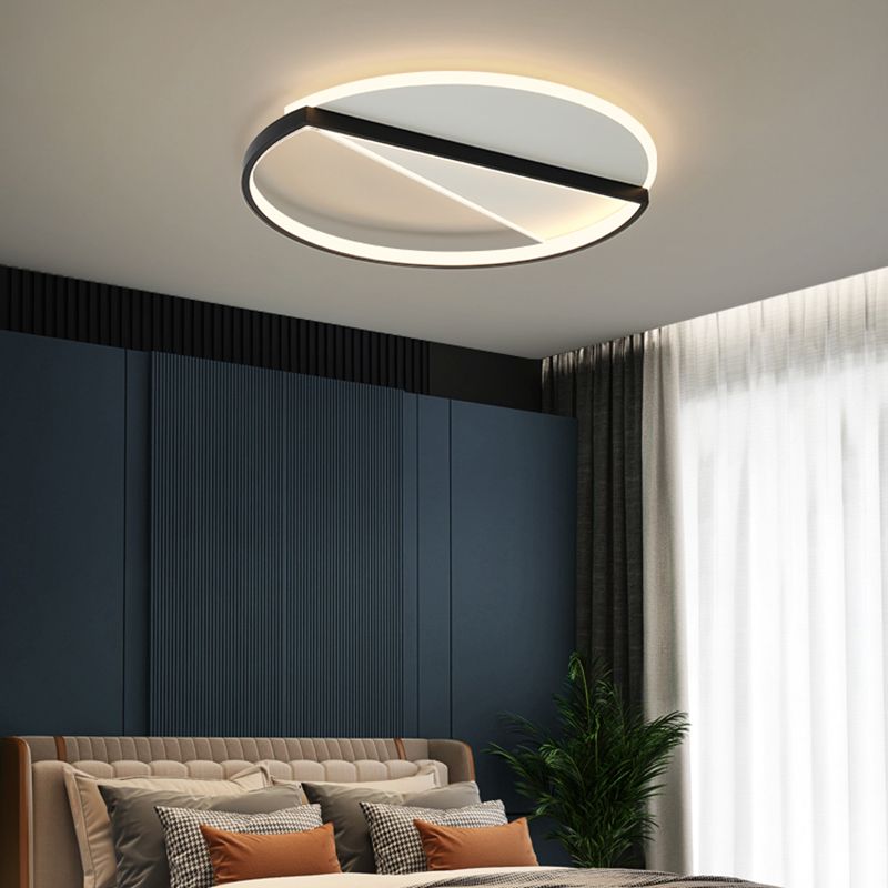 Plafonnier LED géométrique en acrylique, Style minimaliste moderne, en fer laqué, montage encastré d'intérieur