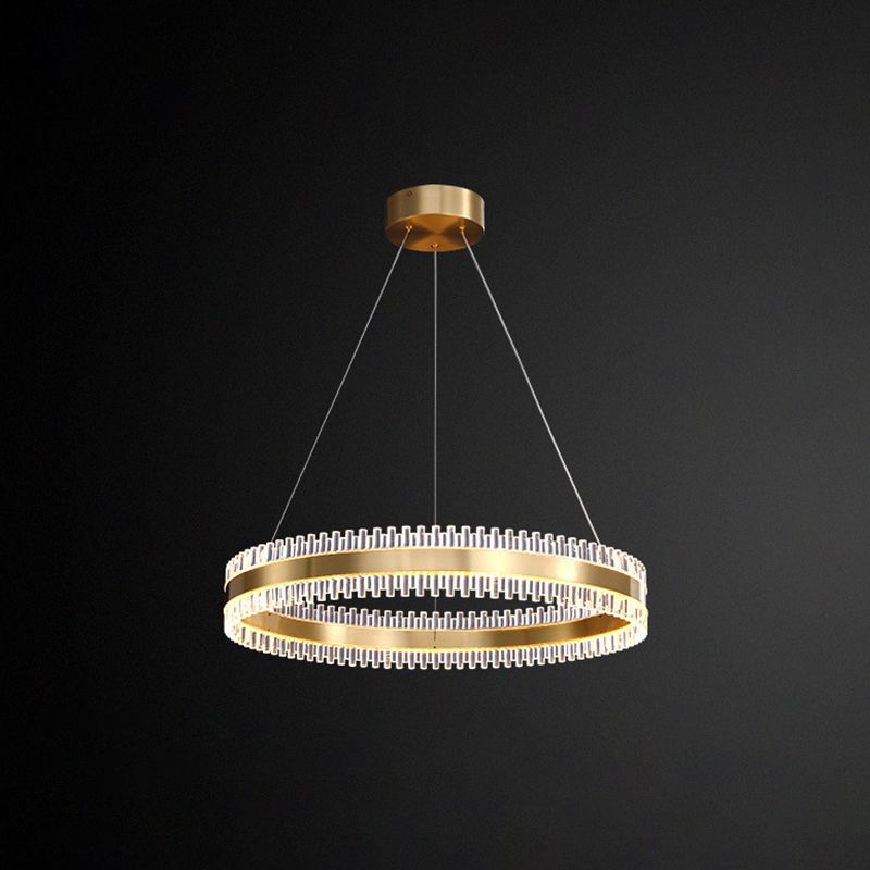 Contemporary Interlace Rings Chandelier Lights Metal Hanging Pendant Light for Living Room