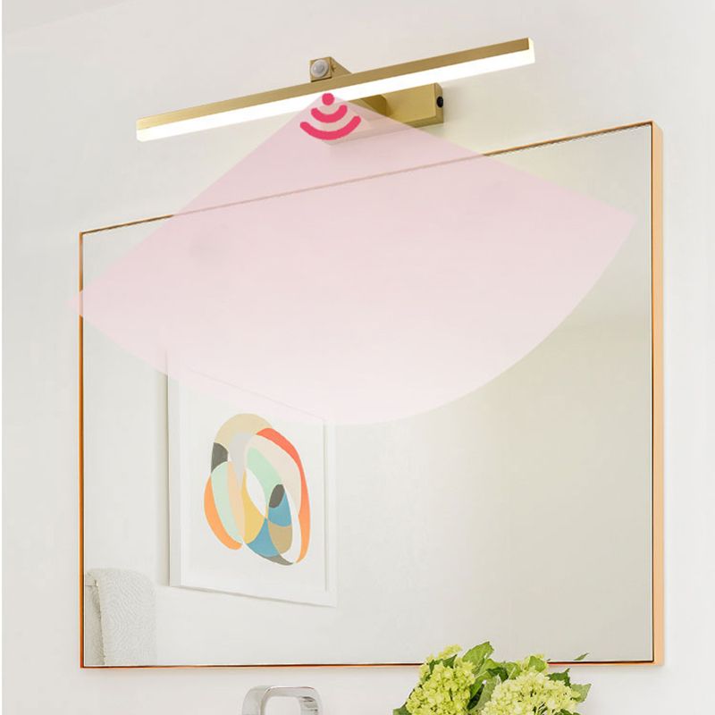 Zeitgenössischer Minimalismus -Stil LED Kupfer Induktiver Waschtischwandbeleuchtung für Badezimmer