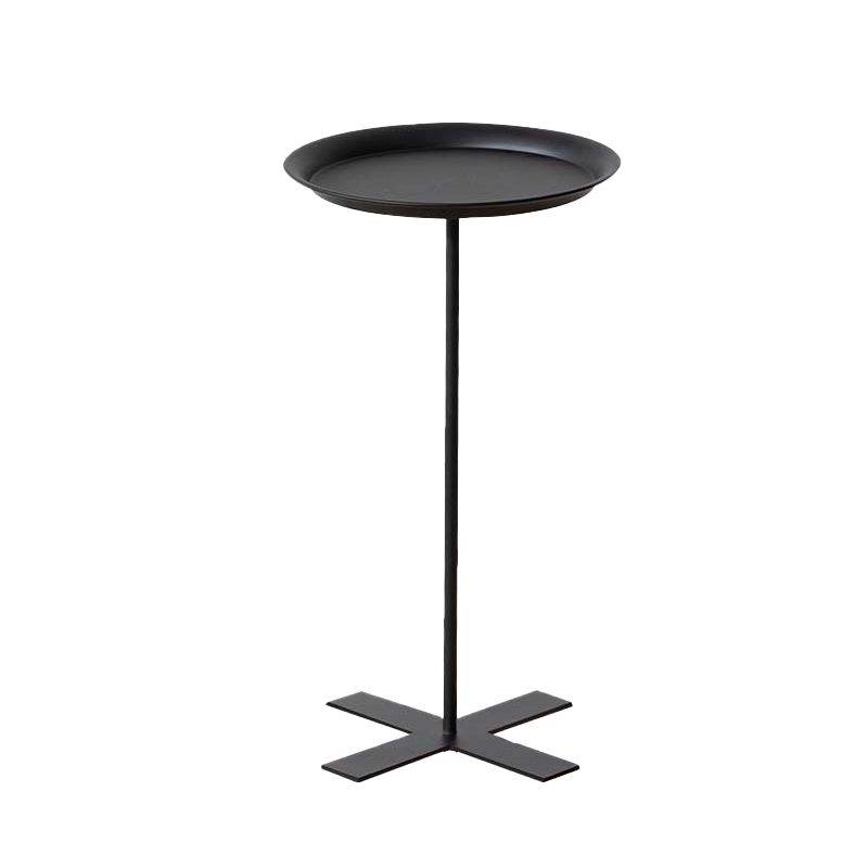 Mid-Century Style Sofa Side Accent Table Metal Pedestal End Table