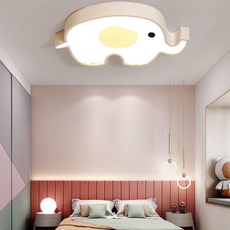 Animal Flush Mount Ceiling Light Cartoon Acrylic Ceiling Mount Light Fixture for Children Bedroom