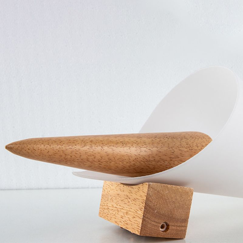 Moderner einfacher Stil Geometrischer Schatten Wandleuchten Holzglas 1 helle Leuchten in Braun