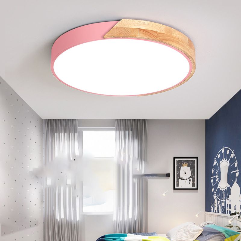 Abat-jour rond en métal encastré Llight Macarons nordiques Style1 tête encastrée