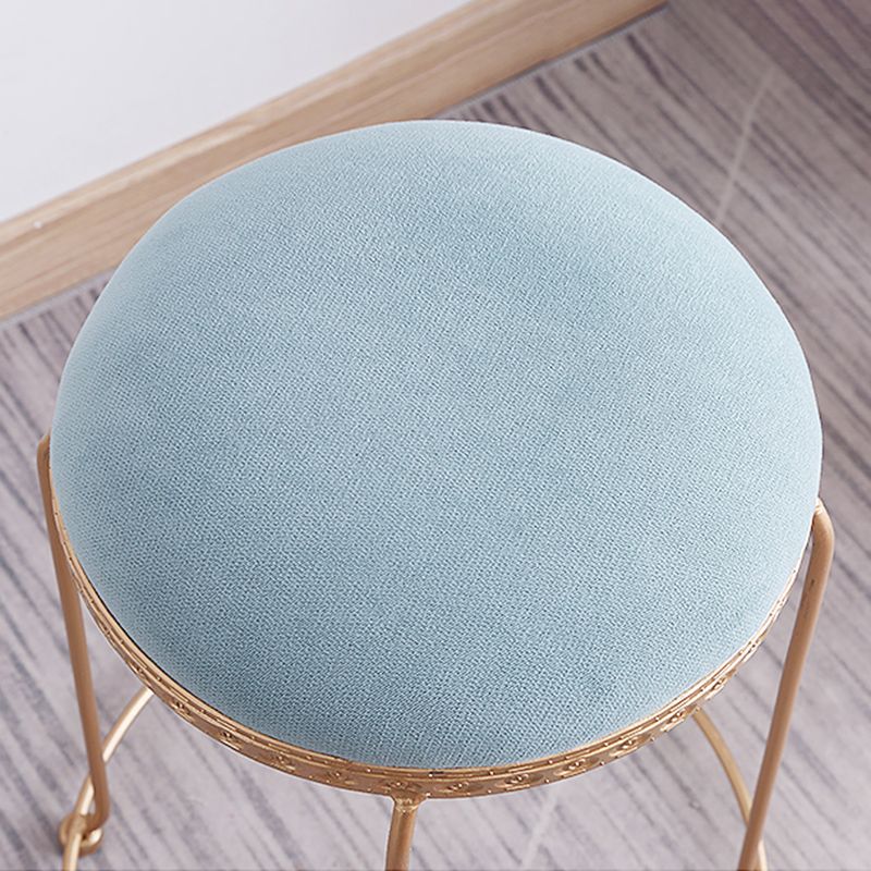 Modern Standard Round Whole Colored Velvet Metal Frame Fade Resistant Ottoman