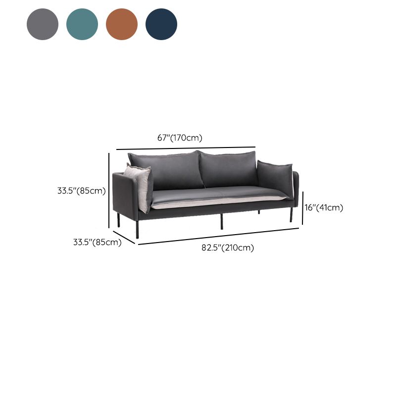 Nordic Style Leather Sofa Square Tufted Sofa for Living Room