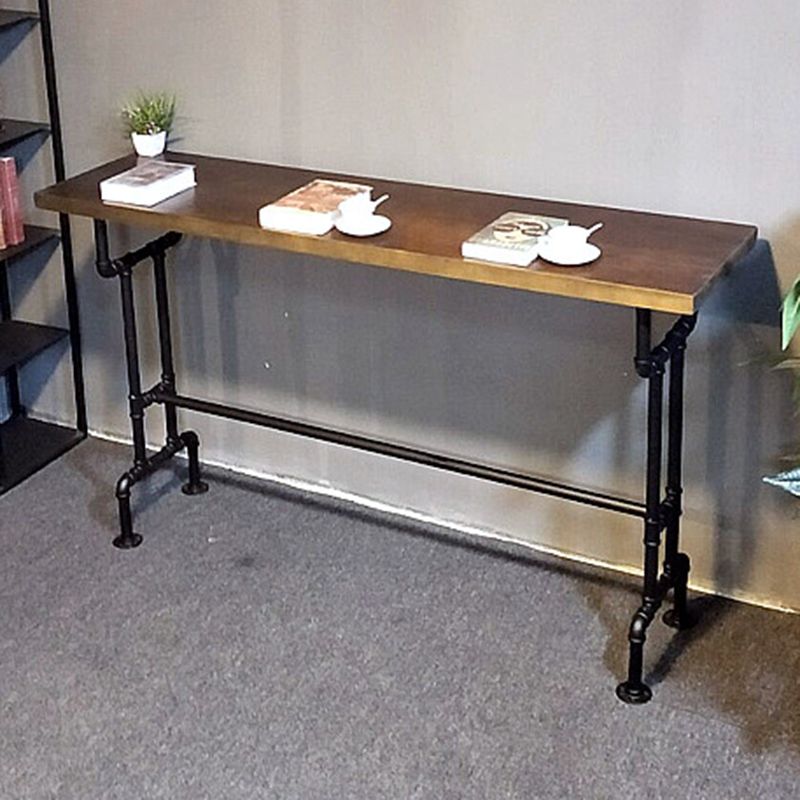 Modern Bar Dining Table Solid Wood Rectangle Bar Table in Brown