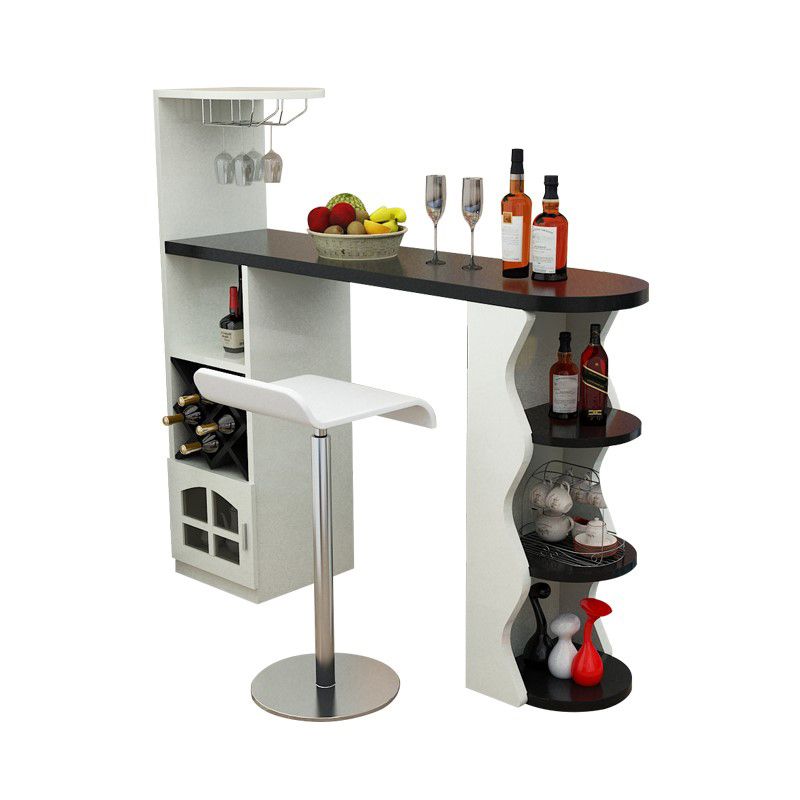 Contemporary Pub Table Specialty 41-inch Bar Table with Wine Rack