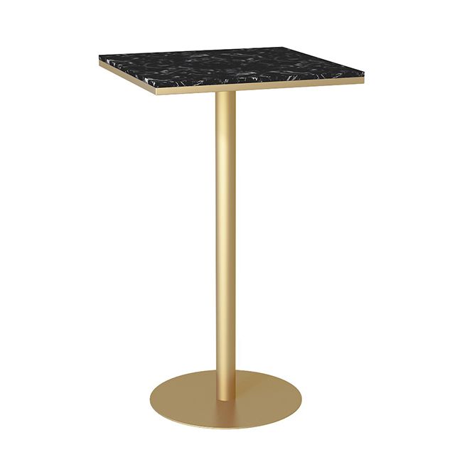 Glam Pedestal Pub Table Artificial Marble Bar Height Cocktail Table