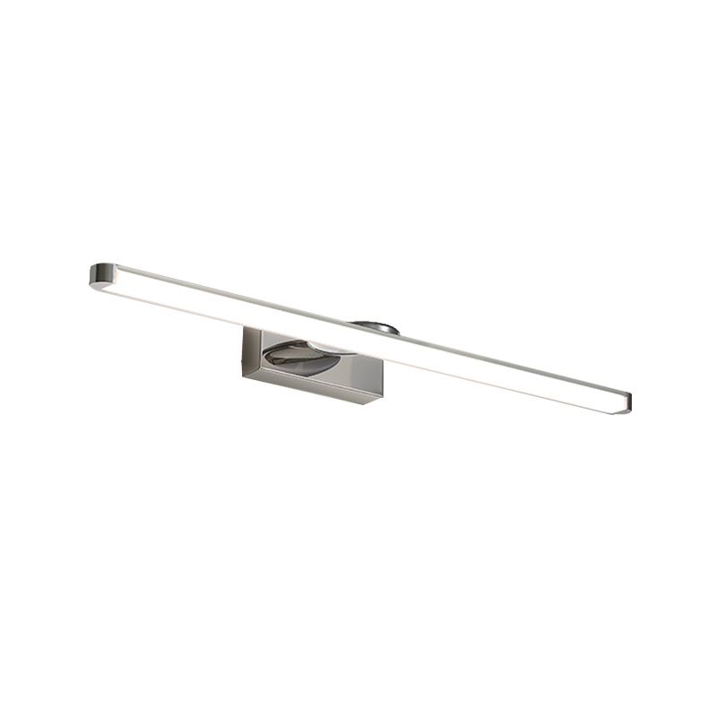 Modern Vanity Lighting Metal Wall Light Fixture in Silver for Bathroom