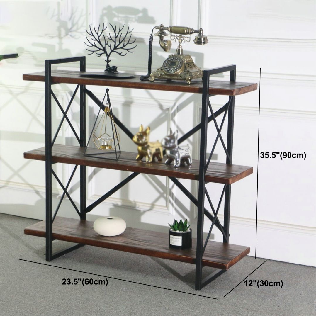 Industrial Style Etagere Bookshelf Open Shelf Bookcase with Rectangular Shelves