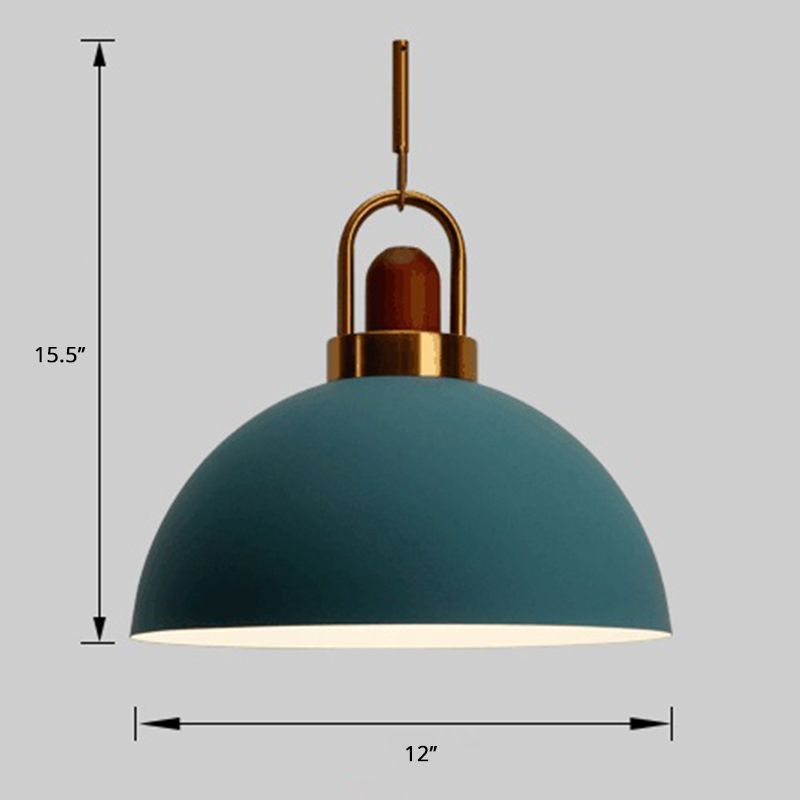 Schüsselform hängende Lampe Nordic Metal 1-Light Restaurant Deckenanhänger mit Lichtbogengriff