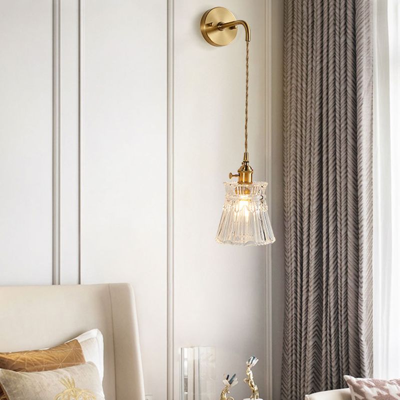 1-Light Wall Sconces Modern Glass Sconce Light Fixture for Bedroom