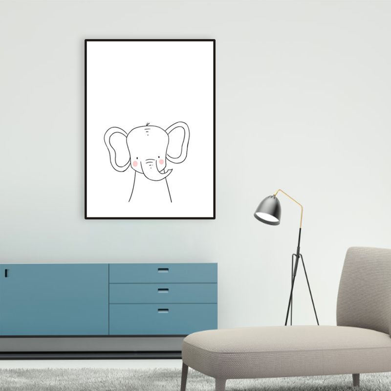 Soft Color Animal Pattern Canvas Print Textured Children's Art Dining Room Wall Decor