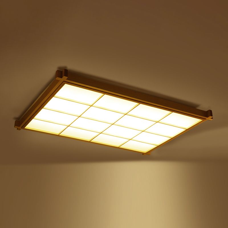 Houten inbouw plafondverlichtingsarmatuur Moderne LED-plafondlamp voor woonkamer