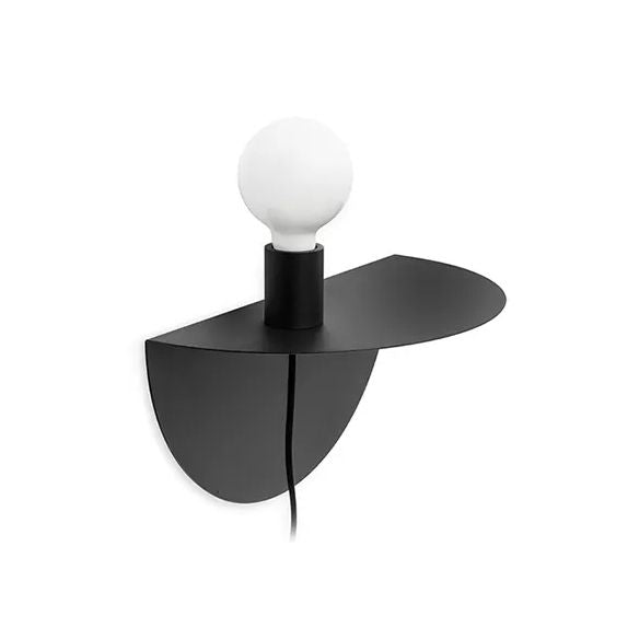 Open Bulb Kids Bedroom Wall Light with Half-Circle Metal 1 Light Nordic Style Sconce Light