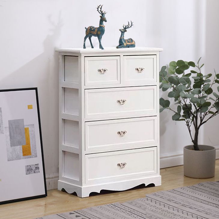 Coastal Storage Chest Solid Wood Dresser with 6/5 Drawers , 11.7 Inch W