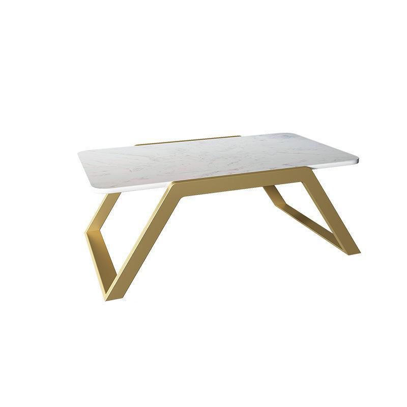 Sled Coffee Table Marble Top Coffee Cocktail Table for Living Room