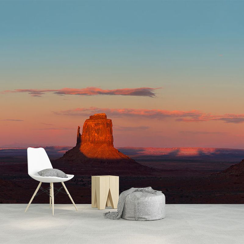 Photography Mountain Valley Mural for Accent Wall, Red-Blue, Personalized Size Available