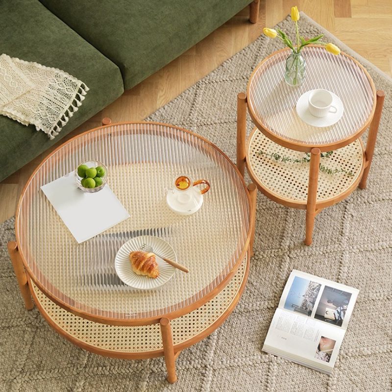 Contemporary 3/4 Legs Wooden with Storage Shelf Coffee Table