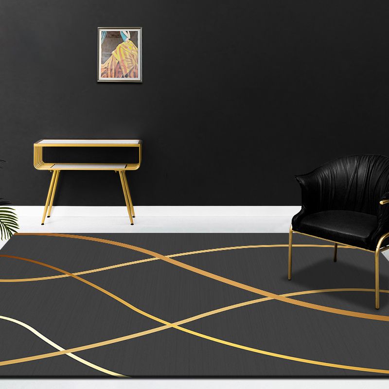 Orange Modern Carpet Blending Striped Carpet Non-Slip Backing Carpet for Home Decor