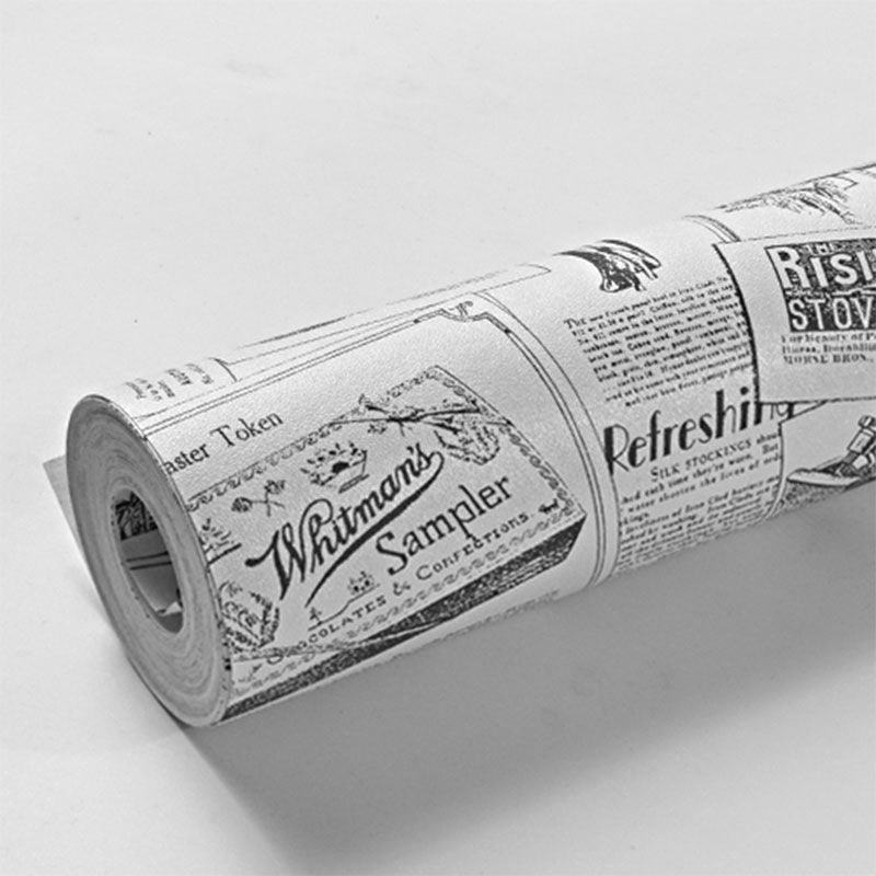 Non-Pasted Wallpaper 33' x 20.5" Traditional Newspaper Wall Decor for Coffee Shop