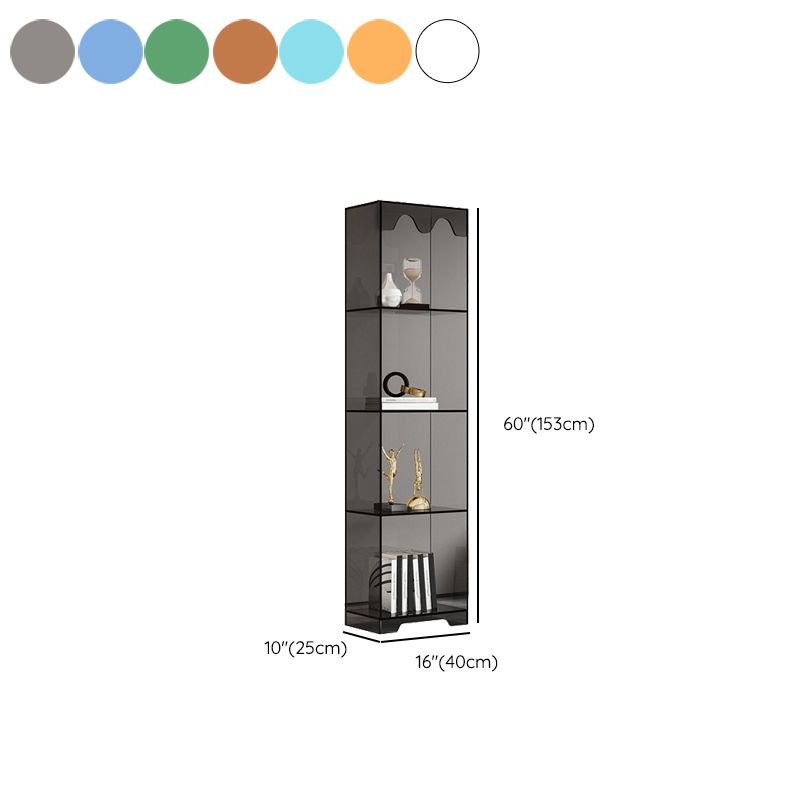 Modern Style Closed Back Book Shelf Standard Acrylic Bookcase for Study Room