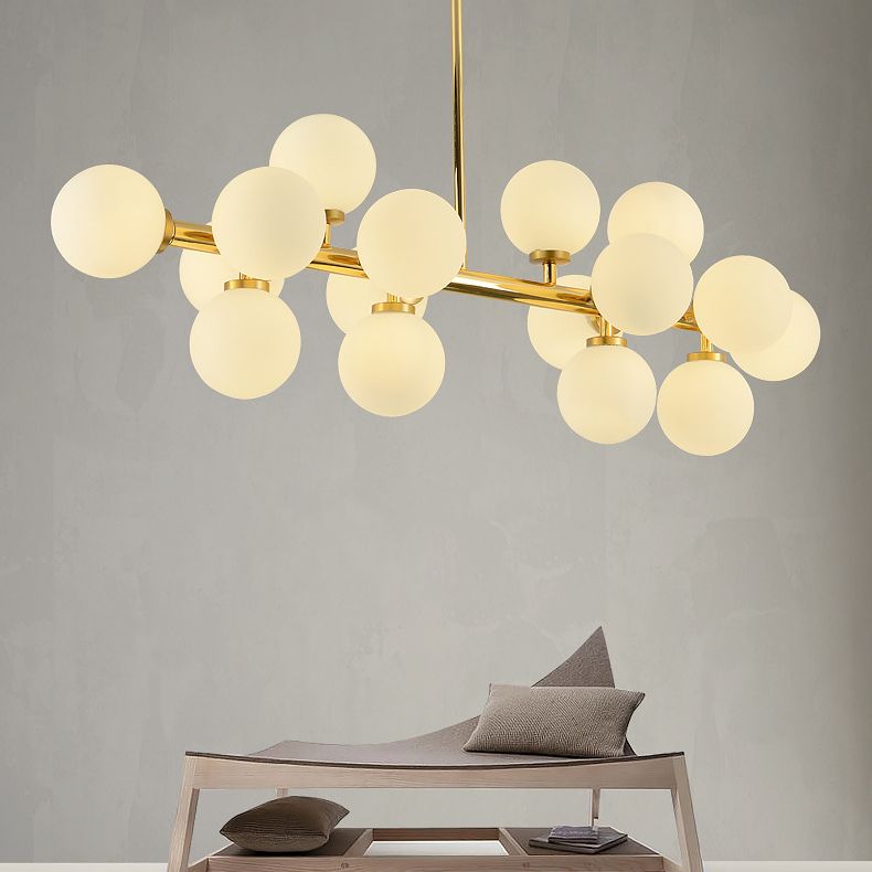 Bubbles Dinning Room Island Pendant Light Glass Minimalistic Island Lighting in White