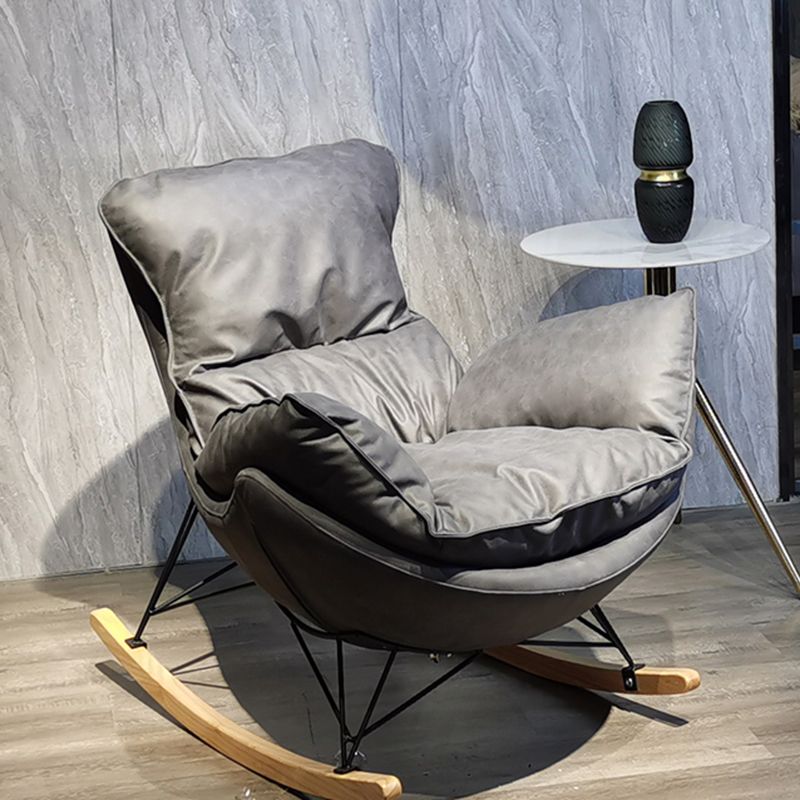 Contemporary Armless Accent Chair Faux Leather Lounge Chair with High Back