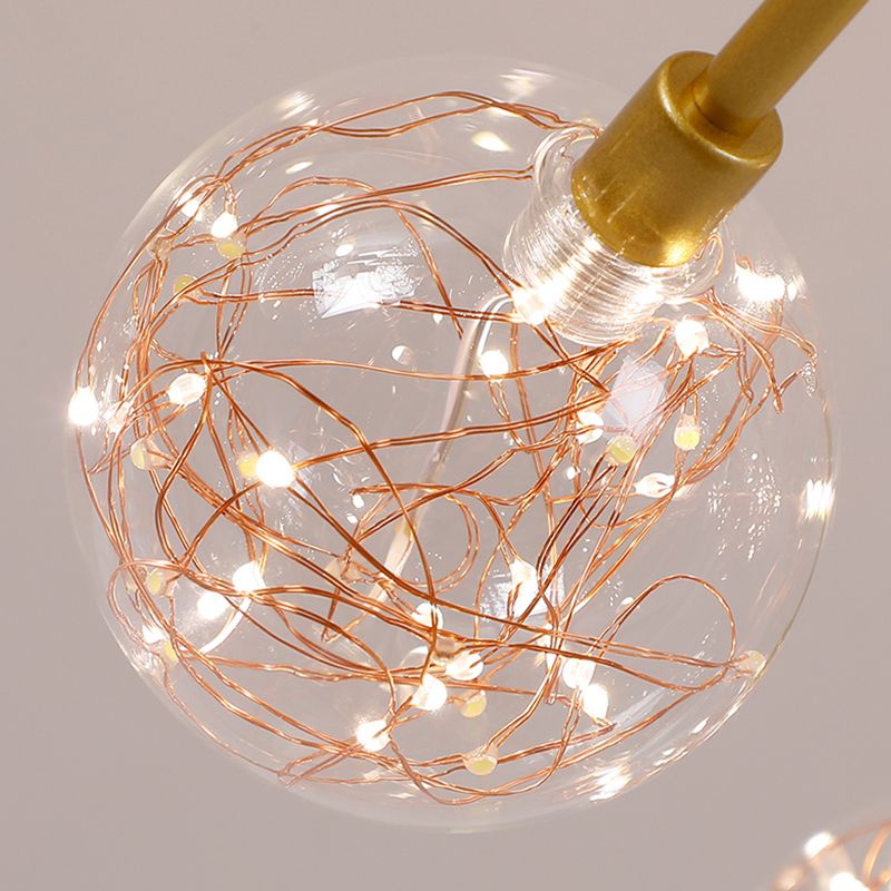 Luce a sospensione a sospensione globale con soffitto in vetro trasparente contemporaneo
