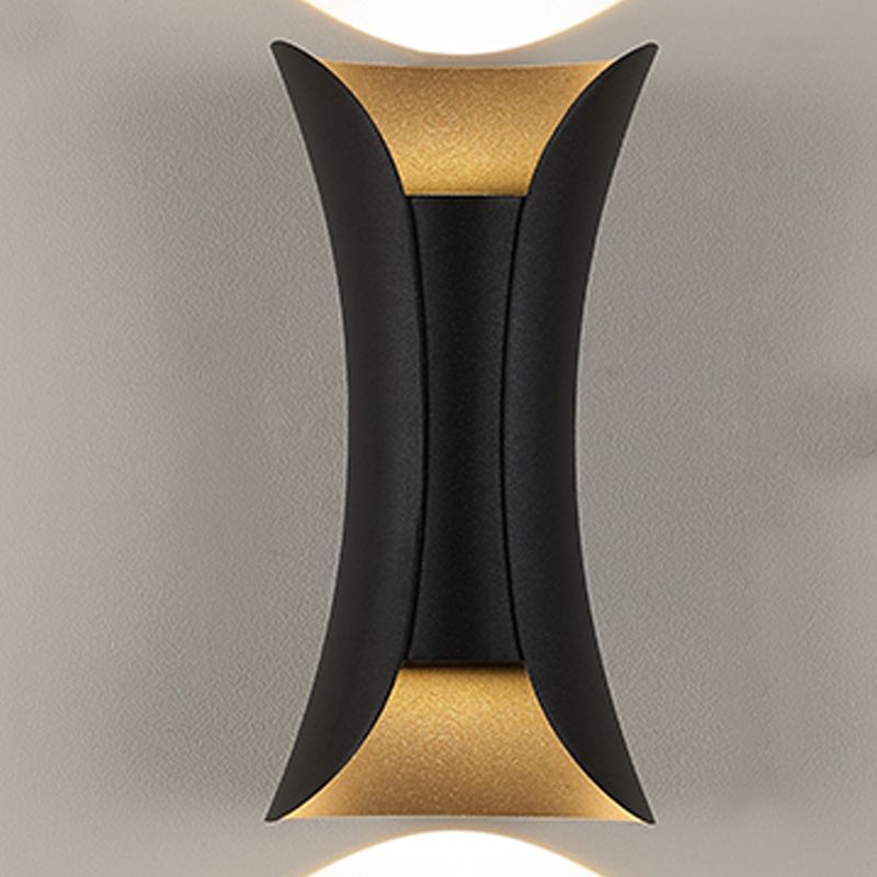 2-Light Curved Wall Sconce Lights Contemporary Style Metal Wall Mounted Lights