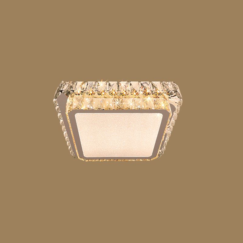 Plafonnier LED en cristal à deux niveaux, montage encastré en acier inoxydable, Style de luxe moderne, pour salon