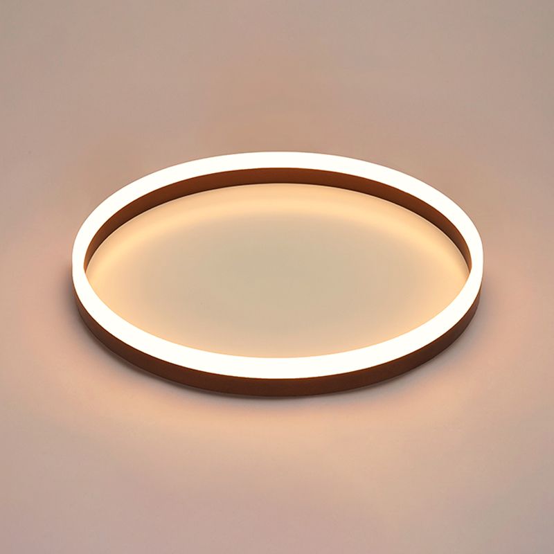 Aluminum LED Ceiling Light Round Black Modern Flush Mount Lamp for Living Room