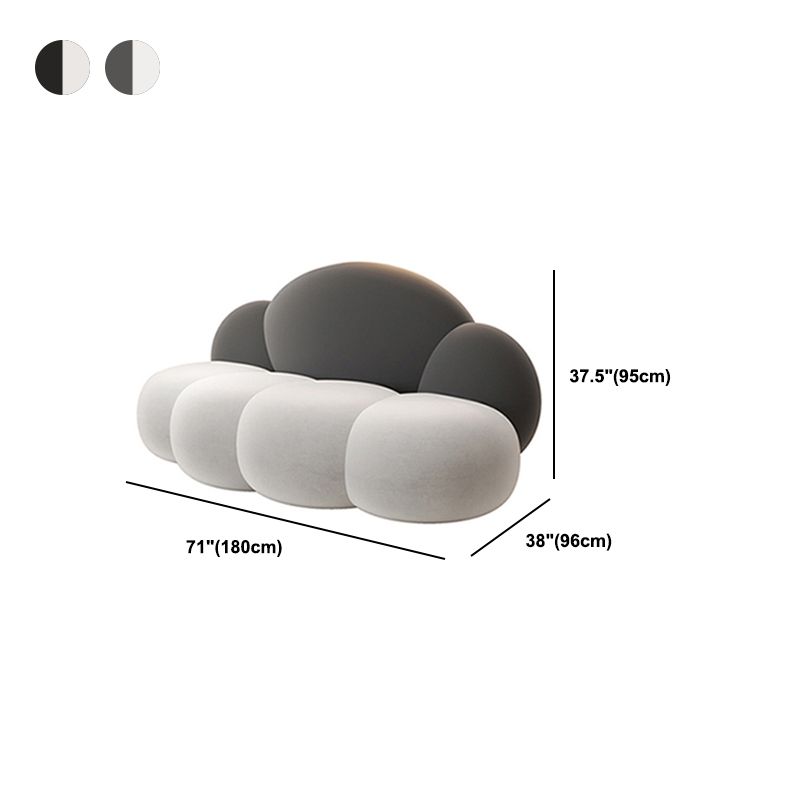 29.52" Wide Velvet Curved Sofa Cloud Shape Armless Sofa for Living Room