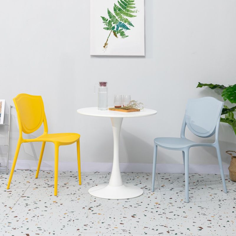 Nordic Armless Side Chairs Open Back Chairs with Plastic Legs for Home Use