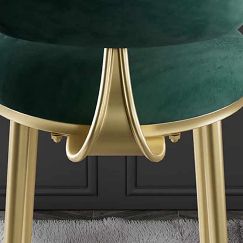 Scandinavian Style Counter Stool Upholstered Round Bar Stool with Footrest