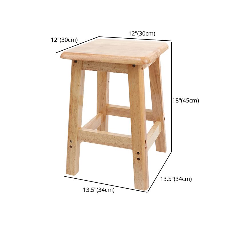 Taburete de bar sin respaldo moderno sin brazos de madera para el hogar con asiento y pedal de madera