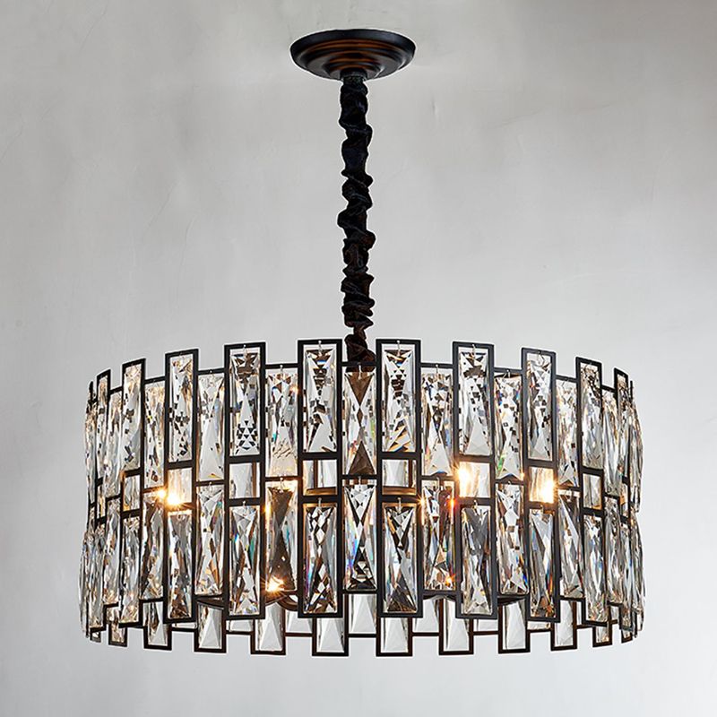 Geometria in stile contemporaneo lampadario a pendente lampadario cristallino luci in nero