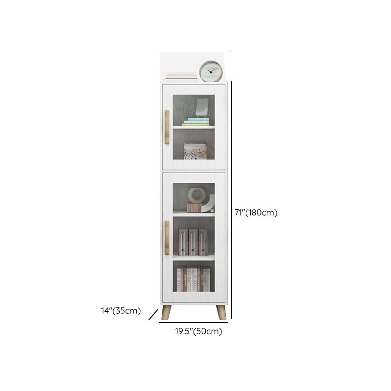 Engineered Wood Standard Bookshelf Modern White Bookcase with Shelves