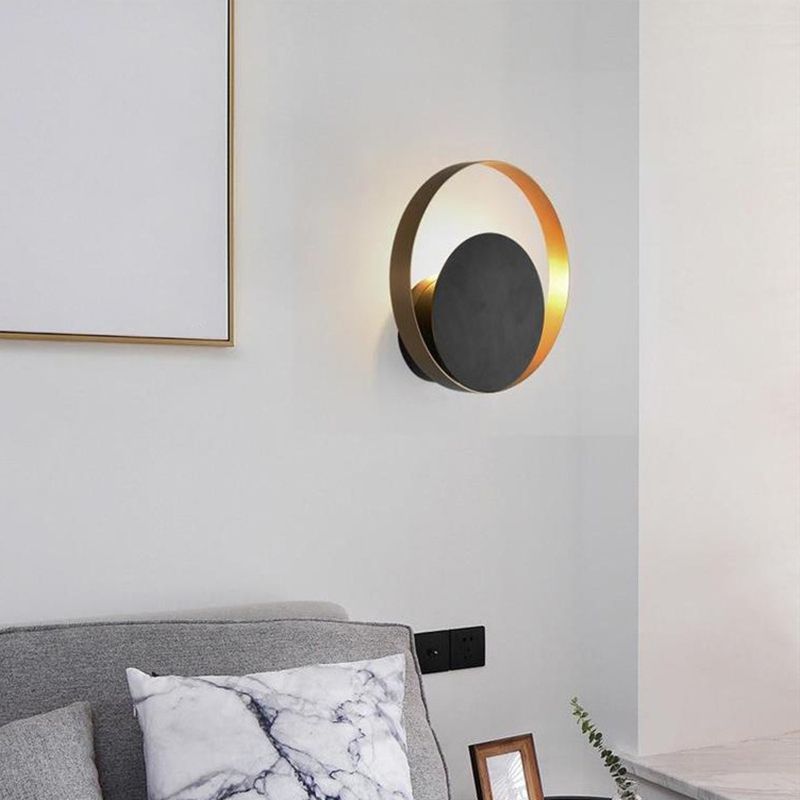 Post Modern Wall Light Black Metallic Lighting for Living Room