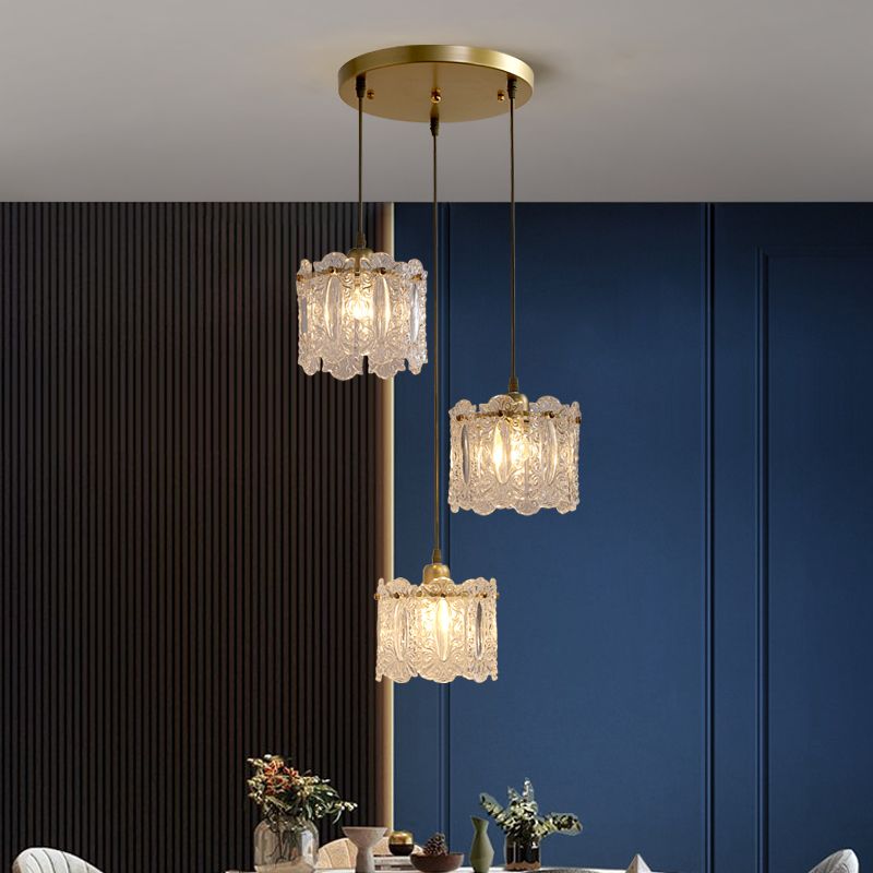 Gold Glass Pendant Lighting Fixtures Minimalism Ceiling Pendant for Dining Room