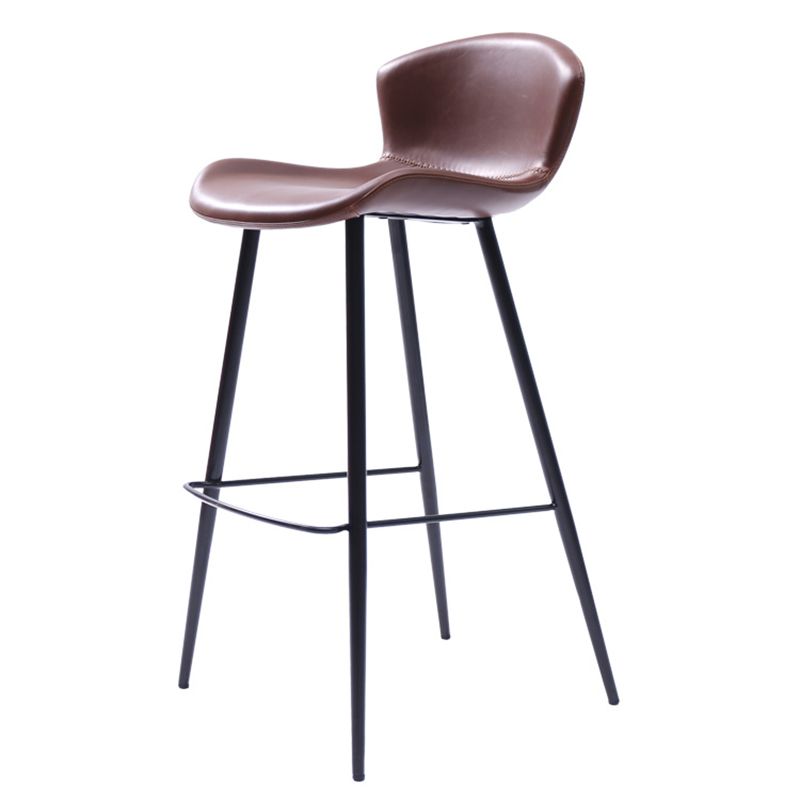 Modern Style Bar Stool Leather Backrest Counter Stool for Living Room
