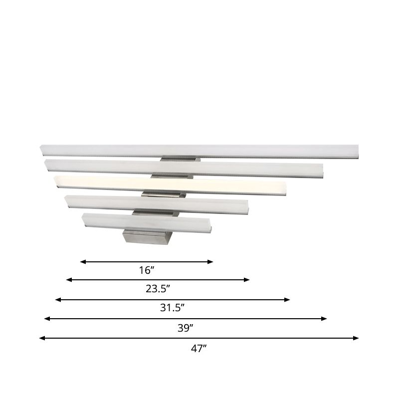 16 "/31,5" / 47 "W acrylique LAMPRE DRAIT MIMMINALISME CHROME LED MUR MOURT MOURT