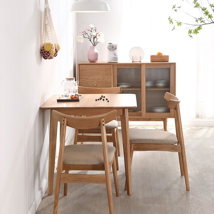 Quadrat 4 Beine Industrielle Esstisch Holz Farbe Fixierter Tisch mit massivem Holz