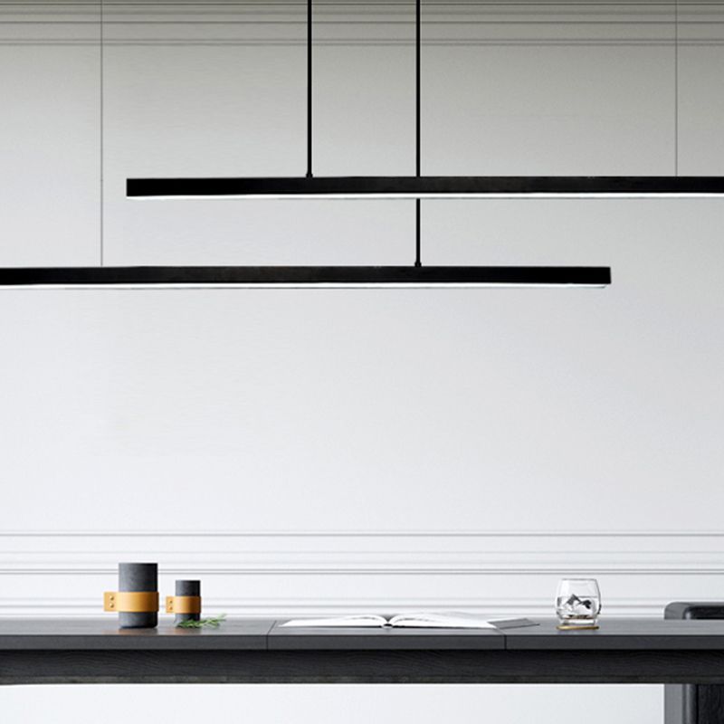 Moderner Stil Rechteckinsel Island LED LED Einfache Kronleuchterleuchte für Esszimmer