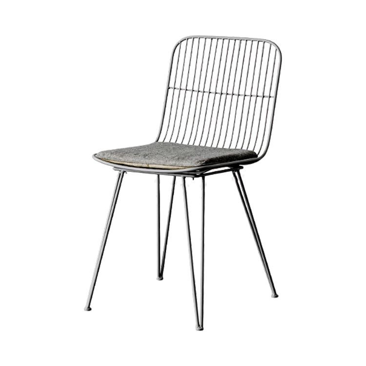 Silla lateral de comedor con respaldo abierto de diseño contemporáneo, sillas laterales de comedor sin brazos