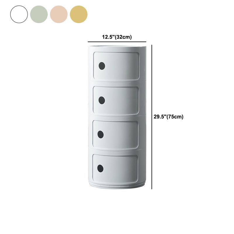 Plastic Nightstand Or End Table, Modern 2/3/4-Door Bedside Cabinet