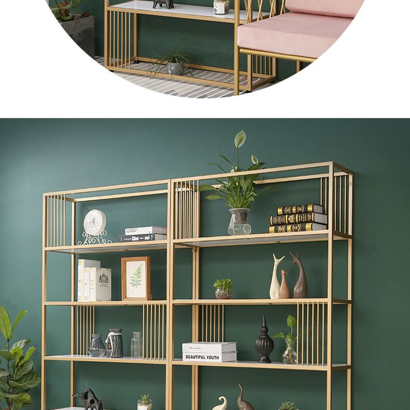Vertical Open Shelf Bookcase Metal Etagere Book Shelf for Bedroom