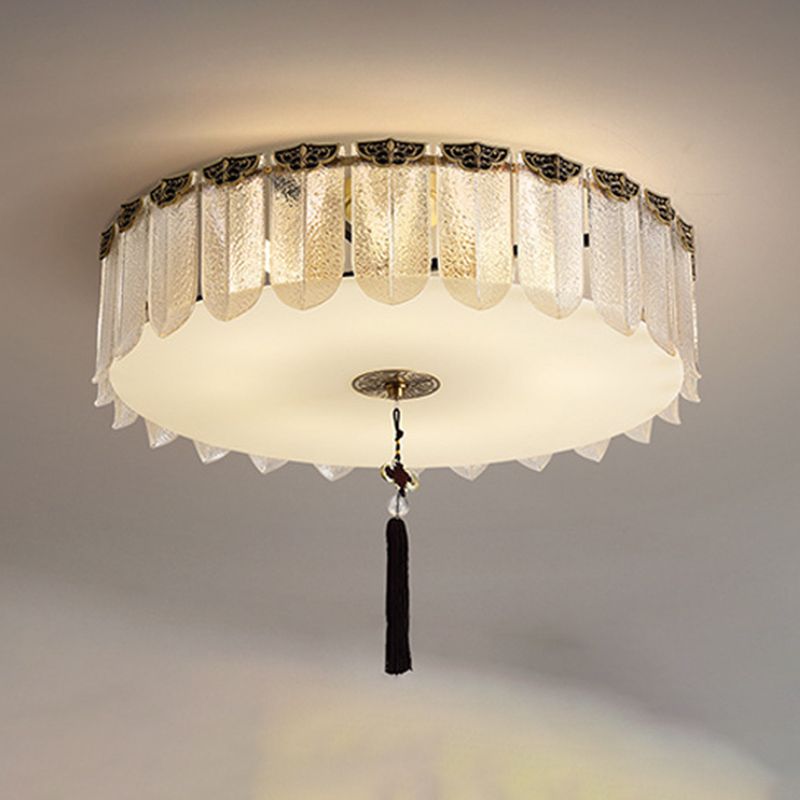 Modern Simple Round Shape Ceiling Light with Glass Shade for Living Room
